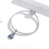S925 Sterling Silver Flower Basket Blue Flowers Pendant DIY Bracelet Necklace Accessories