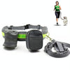 Reflective Dog Running Belt & Lead with Bags (Grey) - Adjustable