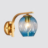 5W Warm Light Simple Bedroom Study Bedside Lamp LED Wall Lamp Creative Corridor Wall Lamp(2035 Gold Gradient Blue)