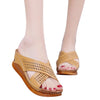 Thick-Bottomed Muffin Wedge Sandals, Shoe Size:37(Brown)