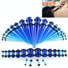 36PCS Unisex Acrylic Ear Expansion Ear Extender 14G-00G Accessories Set(Transparent Blue)