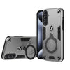 For Samsung Galaxy S25+ 5G Metal Ring 360 Degree Rotating Holder PC Hybrid TPU Phone Case(Silver Grey)