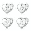S925 Sterling Silver Platinum-plated Love Letters DIY Beads(V)