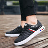 Men Leather Breathable Flat Shoes Versatile Casual Sneakers, Size: 42(Black)