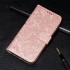 For Samsung Galaxy S25 5G / S24 5G Lace Flower Embossing Flip Leather Phone Case(Rose Gold)