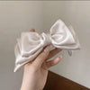 B640 Satin Bow Hair Accessory Sweet Ponytail Hair Clip(Beige)