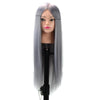 Practice Disc Hair Braided Mannequin Head Wig Styling Trimming Head Model(Grey)