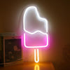 LED Acrylic Transparent Back Panel Neon Light Holiday Decoration Lamp(Popsicle)