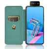 For Asus Zenfone 7 ZS670KS / Zenfone 7 Pro ZS671KS Carbon Fiber Texture Horizontal Flip TPU + PC + PU Leather Case with Card Slot & Lanyard(Green)