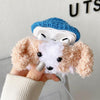 For AirPods 4 Plush Earphone Protective Soft Case(Red Hat Puppy)