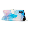 For Samsung Galaxy A05 Painted Marble Pattern Leather Phone Case(Pink Green)