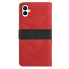 For Samsung Galaxy A05 Grid Stitching Leather Phone Case with Lanyard(Red)
