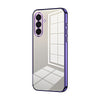 For Samsung Galaxy A36 Transparent Plating Fine Hole Phone Case(Purple)