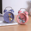 Cartoon Alarm Clock Ringing At The Bedside Of Students Metal Alarm Clock With Night Light, Color Random Deilvery