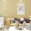 Bedroom Living Room Classic Damascus 3D Precision Pressed Non-Woven Fabric Self-Adhesive Wallpaper, Specification: 0.53 x 3 Meters(JA205 Yellow)
