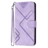 For Xiaomi Redmi K70 Line Pattern Skin Feel Leather Phone Case(Light Purple)