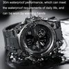 SANDA 739 Multifunctional Waterproof Sports Watch Chronograph Calendar Alarm Night Light Watch(Gold)