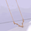 12 Zodiac Signs With Diamonds Necklace Card Rhinestones Collarbone Chain Pendant, Style: Gemini Golden