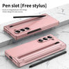 For Samsung Galaxy Z Fold6 Integrated PC + PU Phone Case with Pen / Pen Box(Pink)