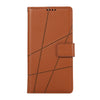 For Samsung Galaxy A36 PU Genuine Leather Texture Embossed Line Phone Case(Brown)