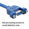 USB 3.0 Male to Female Extension Cable with Screw Nut, Cable Length: 5m