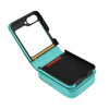 For Samsung Galaxy Z Flip6 AwQuer Crossbody Zipper Wallet Bag Litchi Leather Phone Case(Mint Green)