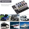 1 in 10 Out Fuse Box PC Terminal Block Fuse Holder Kits with LED Warning Indicator for Auto Car Truck Boat
