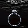 MSR006 Sterling Silver S925 Six Claw Moissanite Ring White Gold Plated Jewellery, Size: No.9