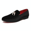 Casual Sickle Suede Men Shoes Flat Slip-on Pointed Toe Dress Shoes Loafer, Size:41(Black)