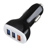 LZ-429 QC3.0 2.4A Three USB Ports Smart Quick Car Charger(Black)