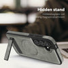 For Samsung Galaxy S23 5G Multi-function Holder MagSafe PU Phone Case(Titanium Gray)