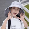 1039 Summer Children Fisherman Hat Large Brim Shawl Sun Hat(Light Grey)