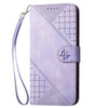 For Redmi K70E YX0080 Grid Butterfly Embossed Pattern Flip Leather Phone Case with Lanyard(Light Purple)