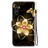 For Samsung Galaxy A34 5G Crystal Texture Colored Drawing Leather Phone Case(Gold Flower)