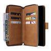 For Samsung Galaxy S25 5G 9-Card Slots Zipper Wallet Bag Leather Phone Case(Brown)