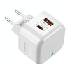 YSY-6087 20W PD + QC 3.0 Dual Ports Travel Charger Power Adapter, EU Plug