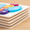 Wooden Animal Growth Process Evolution 3D Jigsaw Puzzle Toy Early Education Building Blocks(Frog)