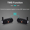 T&G TG182 Portable Column Wireless Stereo Music Box Solar Power waterproof USB AUX FM radio super bass(Black)