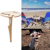 Wooden Lawn Folding Wine Table Outdoor Picnic Inserted Wine Rack Diameter 24cm