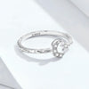 Fashion Retro Open Ring Sterling Silver S925 Star and Moon Platinum Plated Zircon Ring