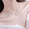 S925 Sterling Silver Fish Tail Necklace Girls Jewelry Whale Tail Necklace(White Gold)