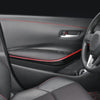 0.5m Car Center Console Interior Modification Leather Gap Strip(Black Red)