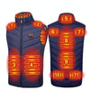11 Area Double Control Blue USB Electric Heating Undershirt Intelligent Warm Vest(3XL)