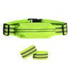 Women Men Running Bag Adjustable Reflective Waist Pouch Pack, Spec: 1 Belt+2 Arm Band(Fluorescent Green)