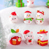 10pcs Christmas Cute Micro Landscape DIY Decorations Snowy Desktop Ornament, Style: No.17 Christmas Hat Snowman