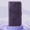 For Alcatel 1L 2021 Embossed Butterfly Leather Phone Case(Dark Purple)