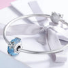 S925 Sterling Silver  Seasons Colored Glass Beads DIY Bracelet Accessories(Light Blue)
