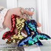 10 PCS Reflective Mermaid Keychain Sequins Mermaid Tail Accessories Car Luggage Pendant(Pink 59)