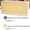 LT-1035 LED Display Digital APP Smart Alarm Clock(White Light White Wood)