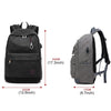 Multi-Function Travel Casual Canvas Backpack Students Bag with External USB Charging Interface & Headphone Jack (Black)
